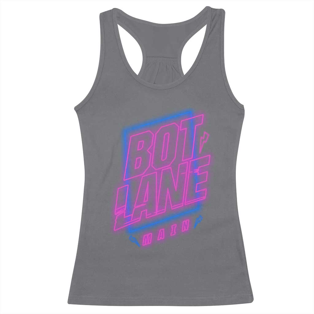 Bot Lane Main Cyberpunk Neon Style Racerback Tank Top Gaming Quote Gift - Wonder Print Shop