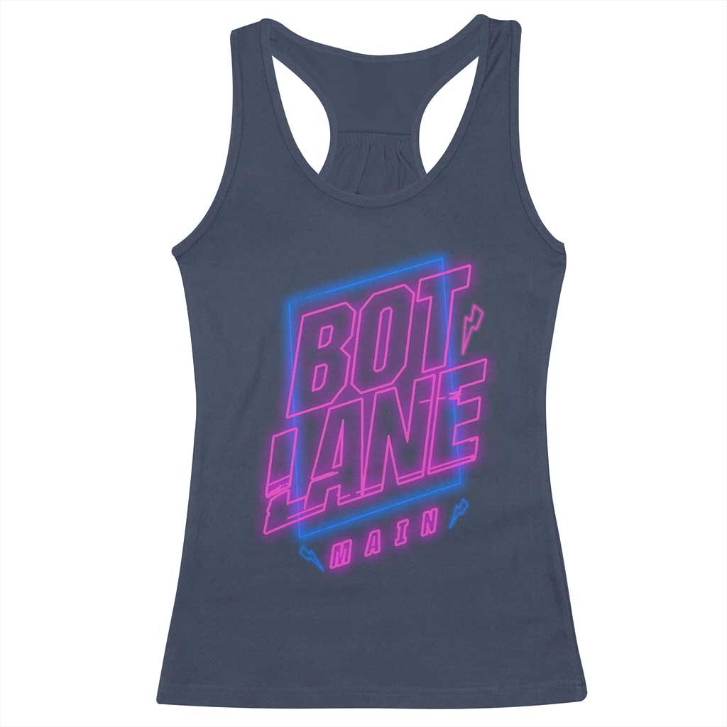 Bot Lane Main Cyberpunk Neon Style Racerback Tank Top Gaming Quote Gift - Wonder Print Shop