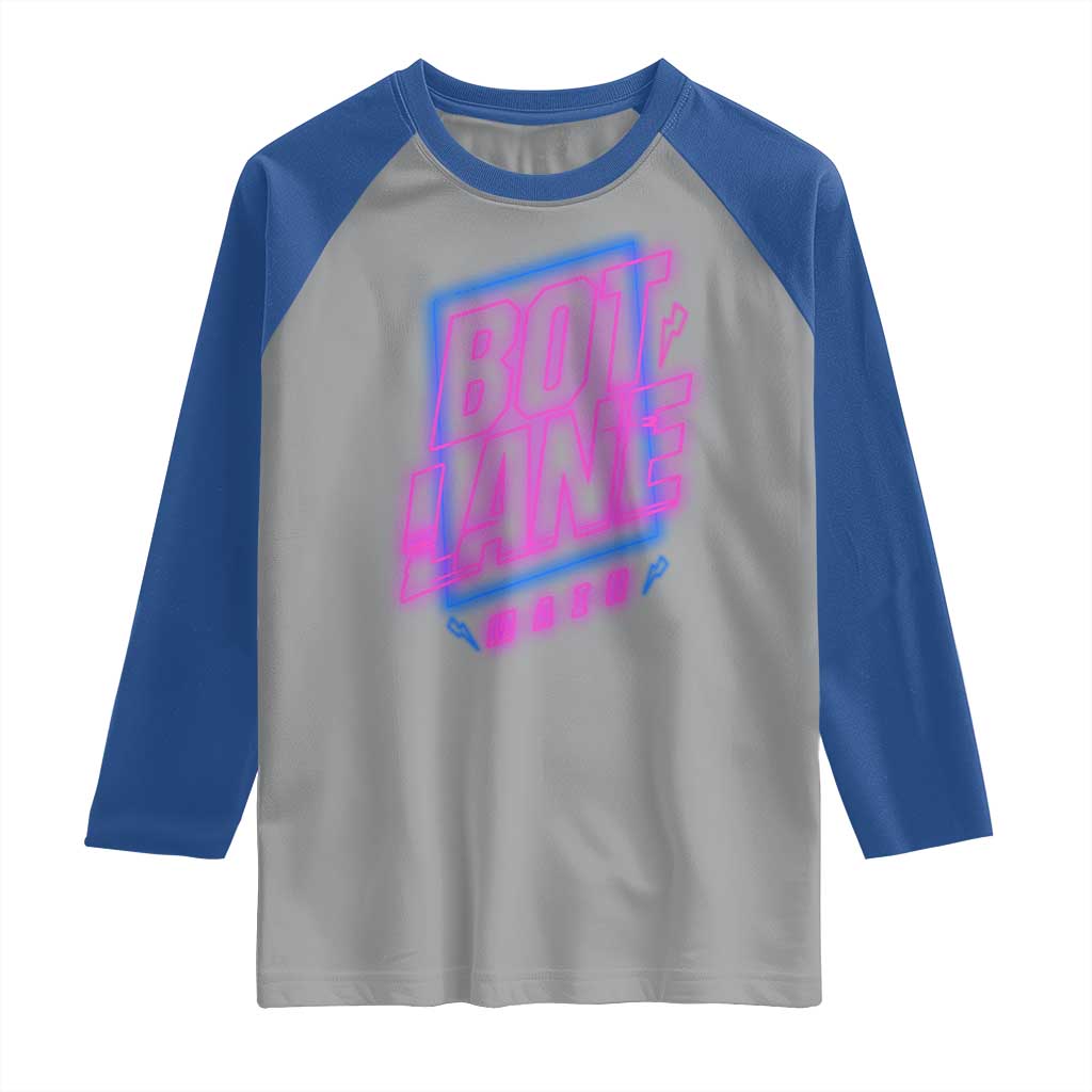 Bot Lane Main Cyberpunk Neon Style Raglan Shirt Gaming Quote Gift - Wonder Print Shop