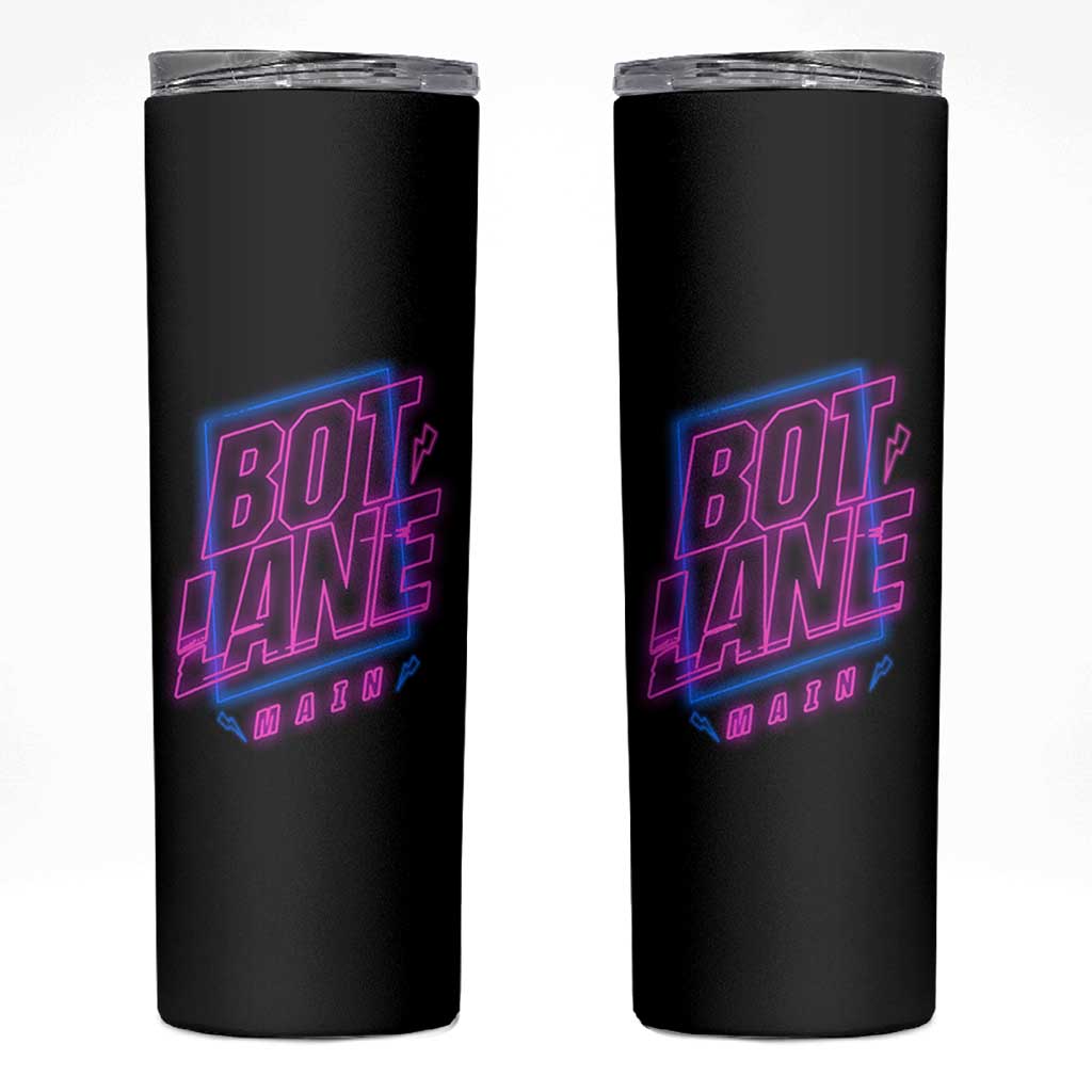 Bot Lane Main Cyberpunk Neon Style Skinny Tumbler Gaming Quote Gift - Wonder Print Shop