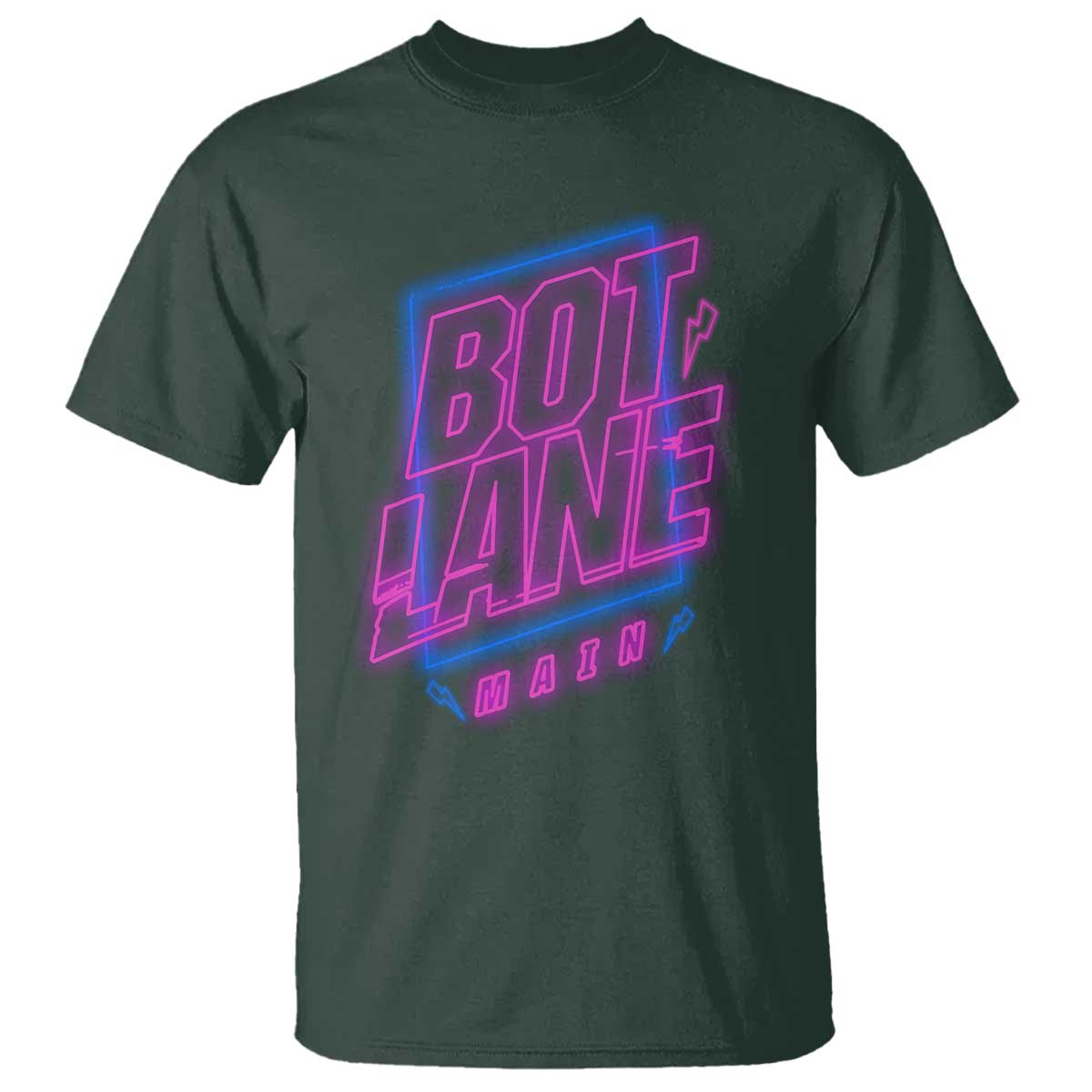 Bot Lane Main Cyberpunk Neon Style T Shirt Gaming Quote Gift - Wonder Print Shop