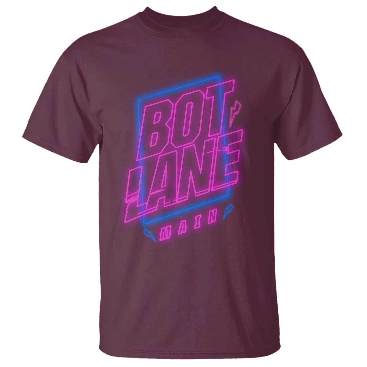Bot Lane Main Cyberpunk Neon Style T Shirt Gaming Quote Gift - Wonder Print Shop