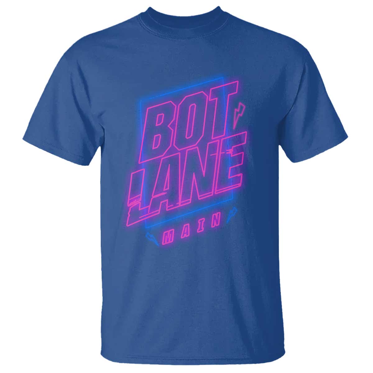 Bot Lane Main Cyberpunk Neon Style T Shirt Gaming Quote Gift - Wonder Print Shop