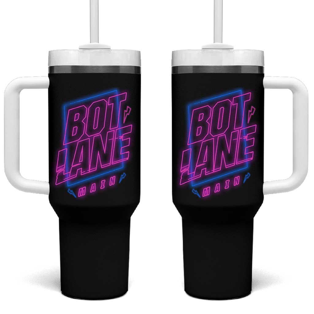 Bot Lane Main Cyberpunk Neon Style Tumbler With Handle Gaming Quote Gift - Wonder Print Shop