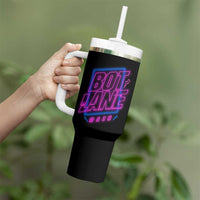 Bot Lane Main Cyberpunk Neon Style Tumbler With Handle Gaming Quote Gift - Wonder Print Shop