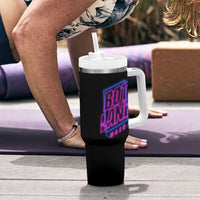 Bot Lane Main Cyberpunk Neon Style Tumbler With Handle Gaming Quote Gift - Wonder Print Shop