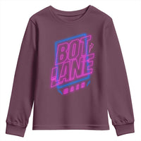 Bot Lane Main Cyberpunk Neon Style Youth Sweatshirt Gaming Quote Gift - Wonder Print Shop