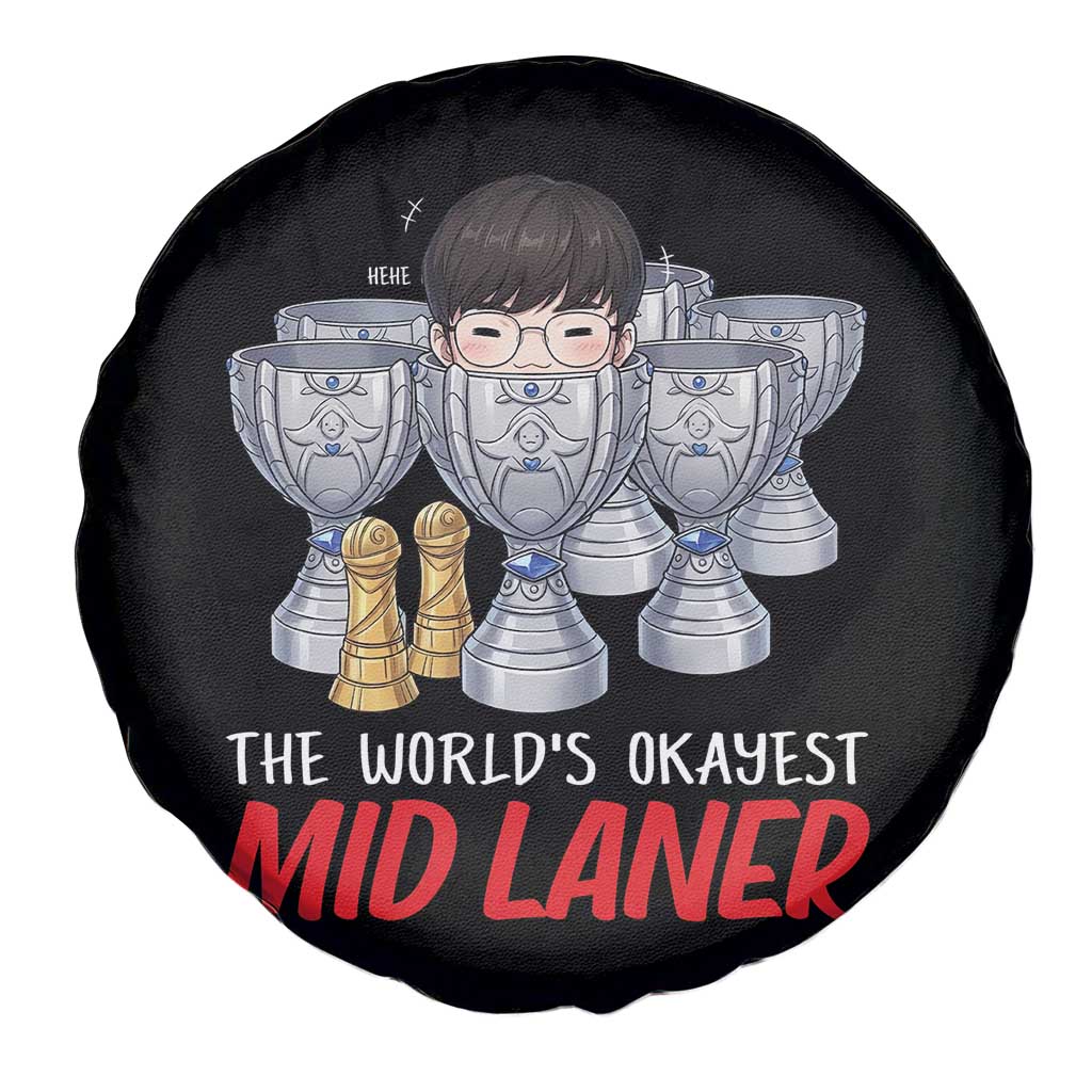 Worlds Okayest Mid Laner Spare Tire Cover Funny Game Lover Gift - Wonder Print Shop
