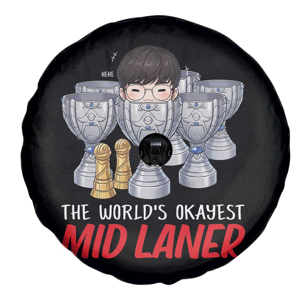Worlds Okayest Mid Laner Spare Tire Cover Funny Game Lover Gift - Wonder Print Shop