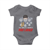 Worlds Okayest Mid Laner Baby Onesie Funny Game Lover Gift - Wonder Print Shop