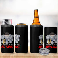 Worlds Okayest Mid Laner 4 in 1 Can Cooler Tumbler Funny Game Lover Gift - Wonder Print Shop