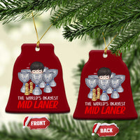 Worlds Okayest Mid Laner Ceramic Ornament Funny Game Lover Gift - Wonder Print Shop
