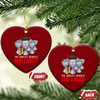 Worlds Okayest Mid Laner Ceramic Ornament Funny Game Lover Gift - Wonder Print Shop