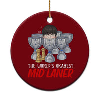 Worlds Okayest Mid Laner Ceramic Ornament Funny Game Lover Gift - Wonder Print Shop