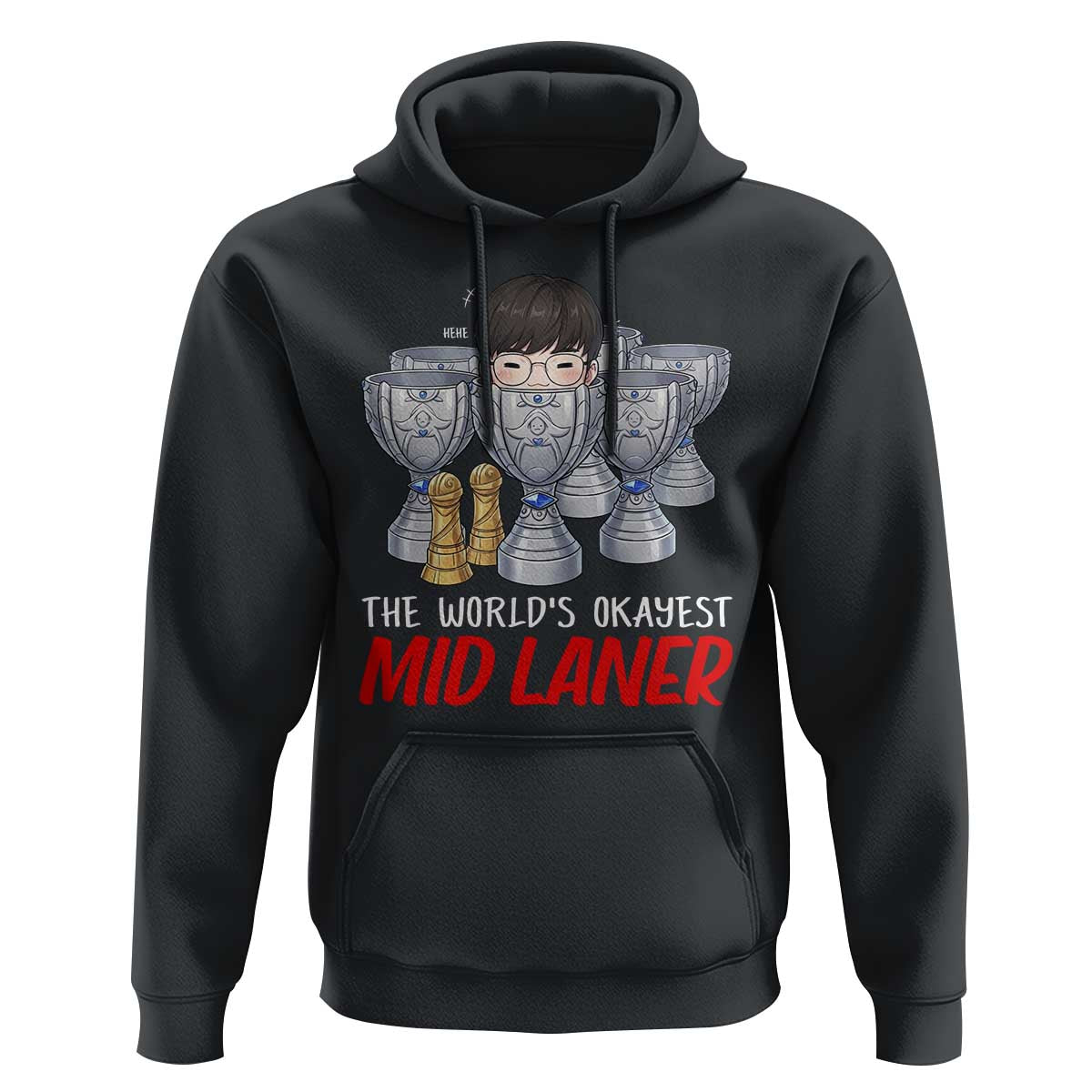 Worlds Okayest Mid Laner Hoodie Funny Game Lover Gift - Wonder Print Shop