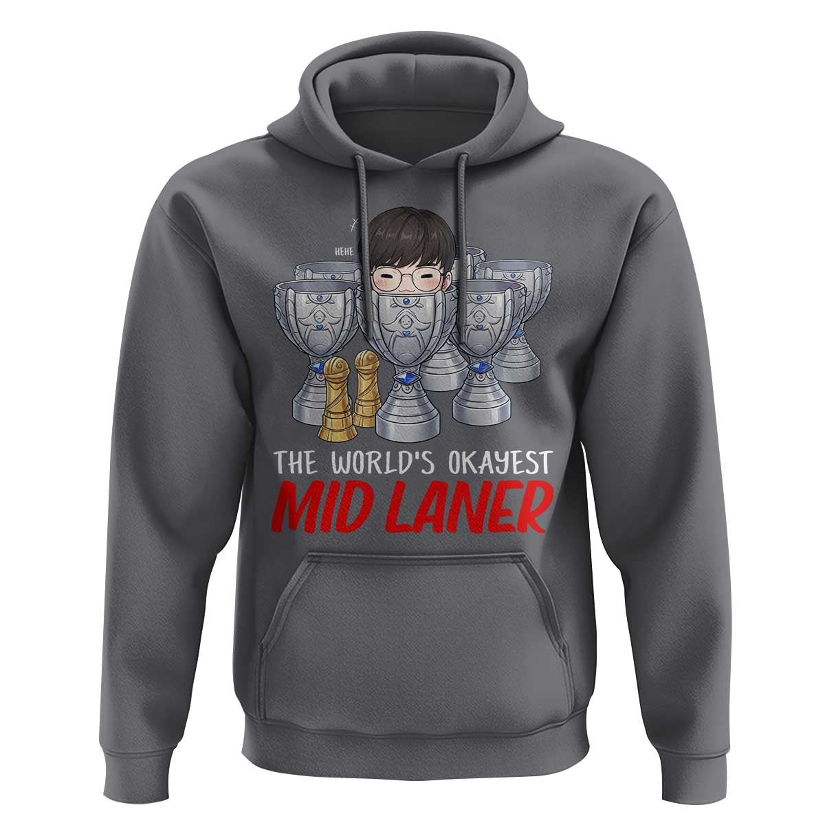 Worlds Okayest Mid Laner Hoodie Funny Game Lover Gift - Wonder Print Shop