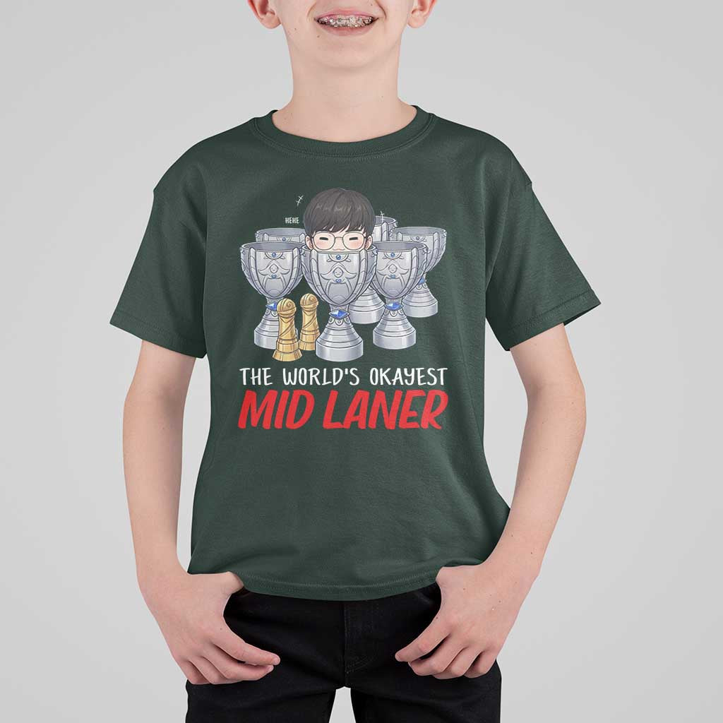 Worlds Okayest Mid Laner T Shirt For Kid Funny Game Lover Gift - Wonder Print Shop