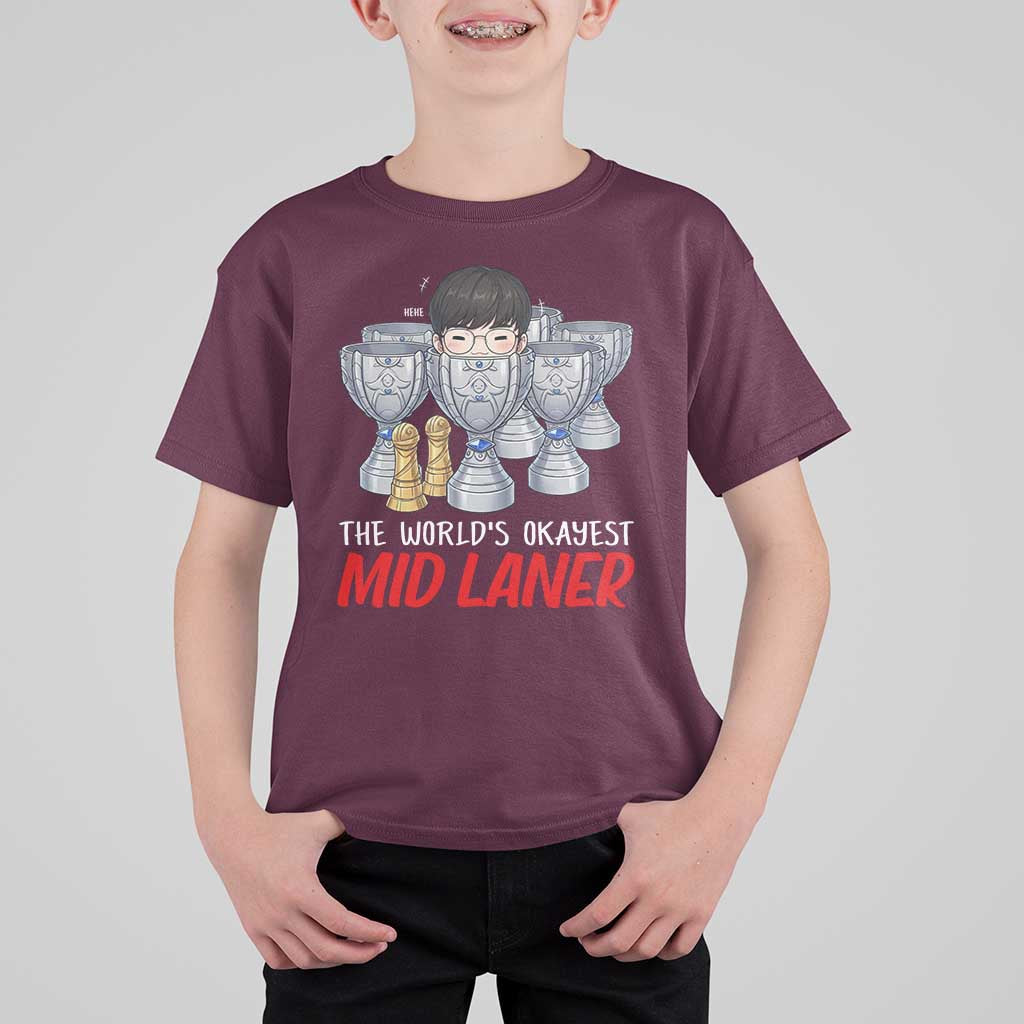 Worlds Okayest Mid Laner T Shirt For Kid Funny Game Lover Gift - Wonder Print Shop