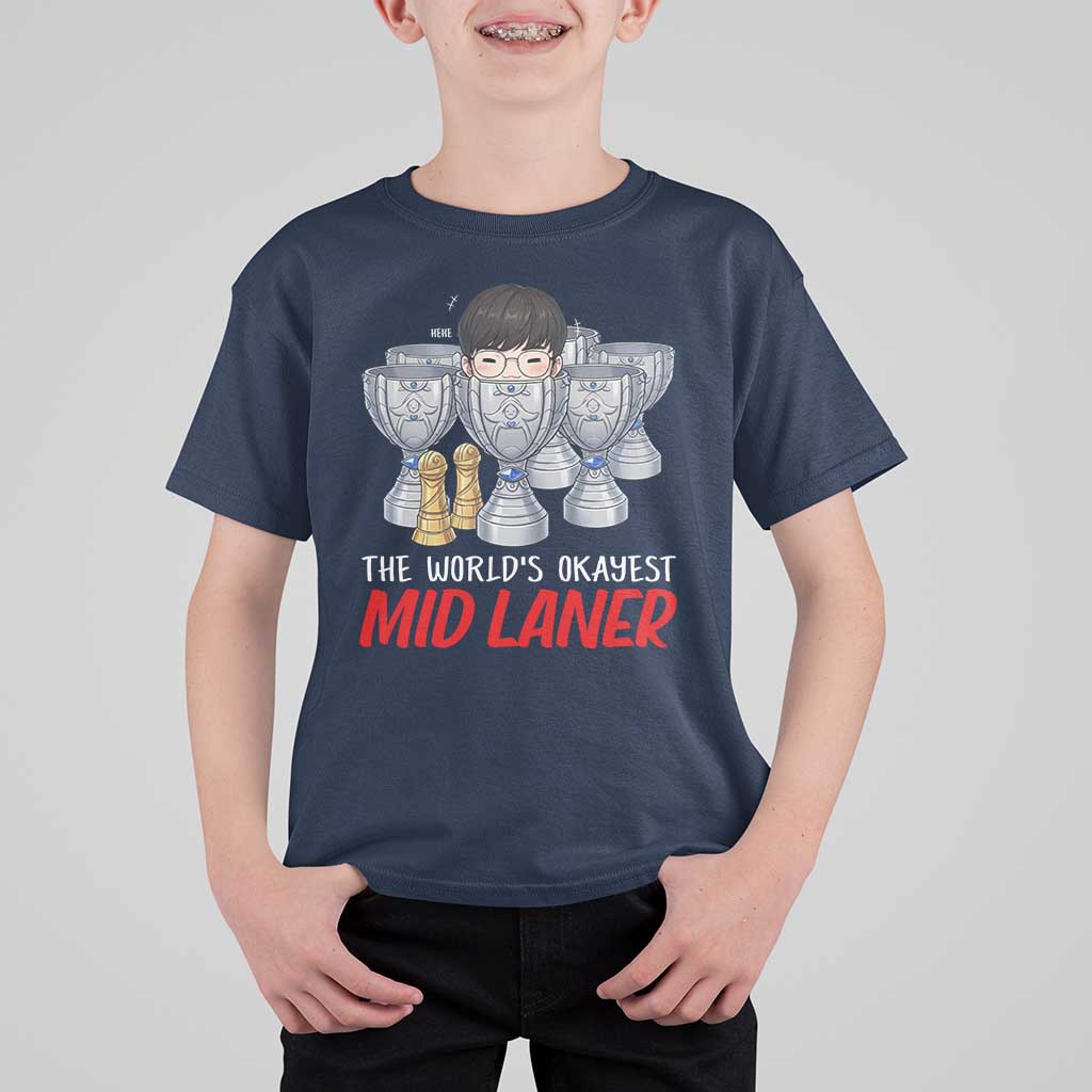 Worlds Okayest Mid Laner T Shirt For Kid Funny Game Lover Gift - Wonder Print Shop