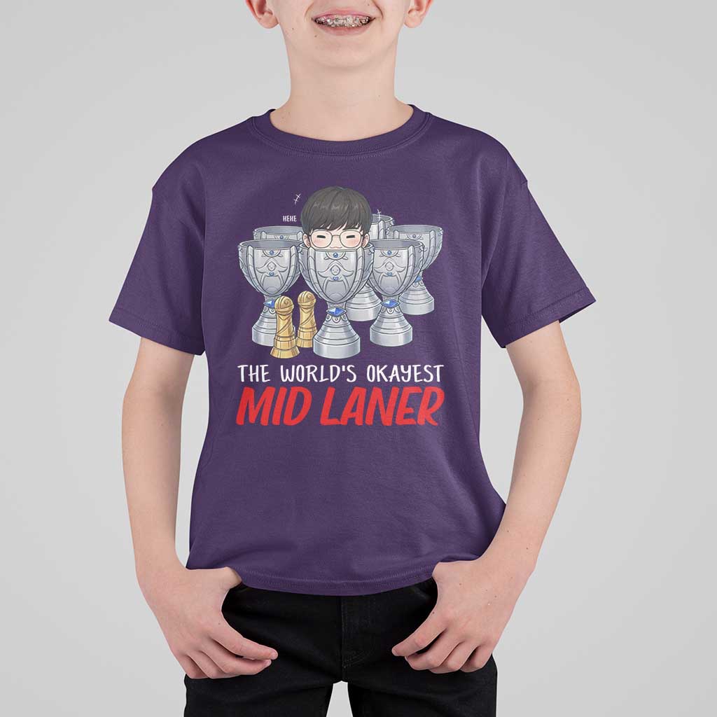 Worlds Okayest Mid Laner T Shirt For Kid Funny Game Lover Gift - Wonder Print Shop