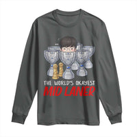 Worlds Okayest Mid Laner Long Sleeve Shirt Funny Game Lover Gift - Wonder Print Shop