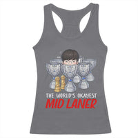Worlds Okayest Mid Laner Racerback Tank Top Funny Game Lover Gift - Wonder Print Shop