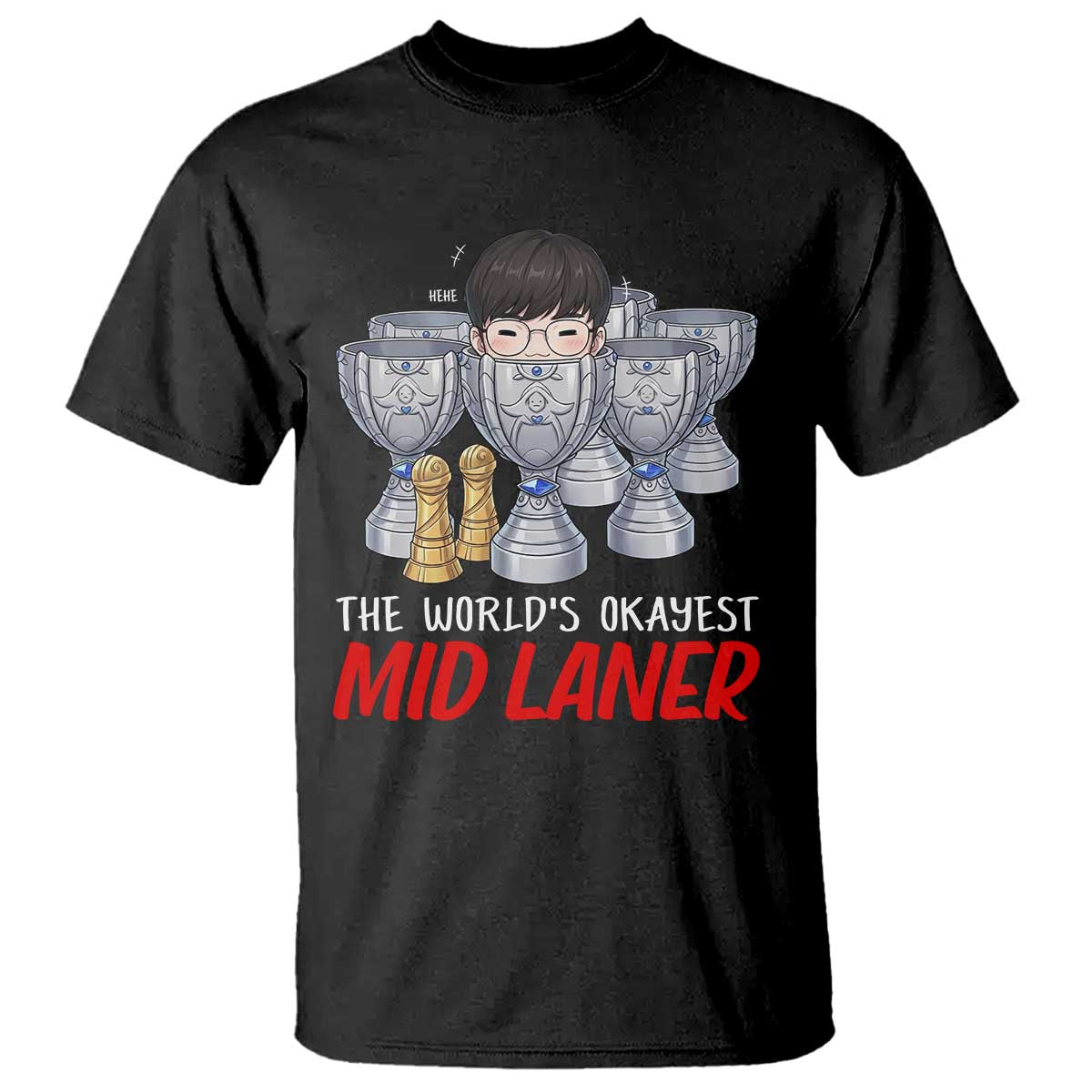 Worlds Okayest Mid Laner T Shirt Funny Game Lover Gift - Wonder Print Shop