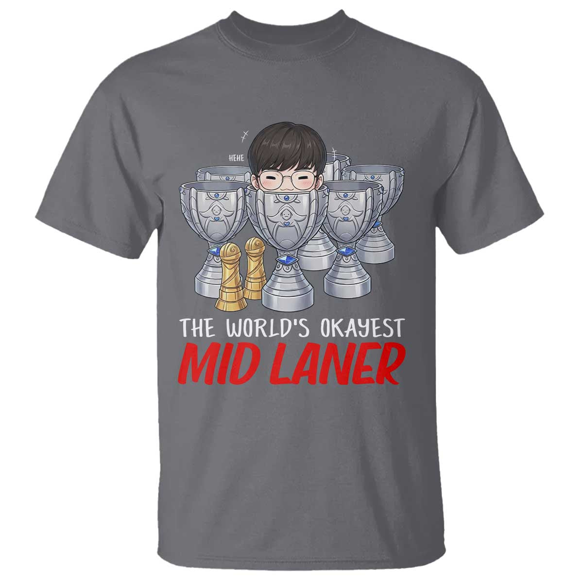 Worlds Okayest Mid Laner T Shirt Funny Game Lover Gift - Wonder Print Shop