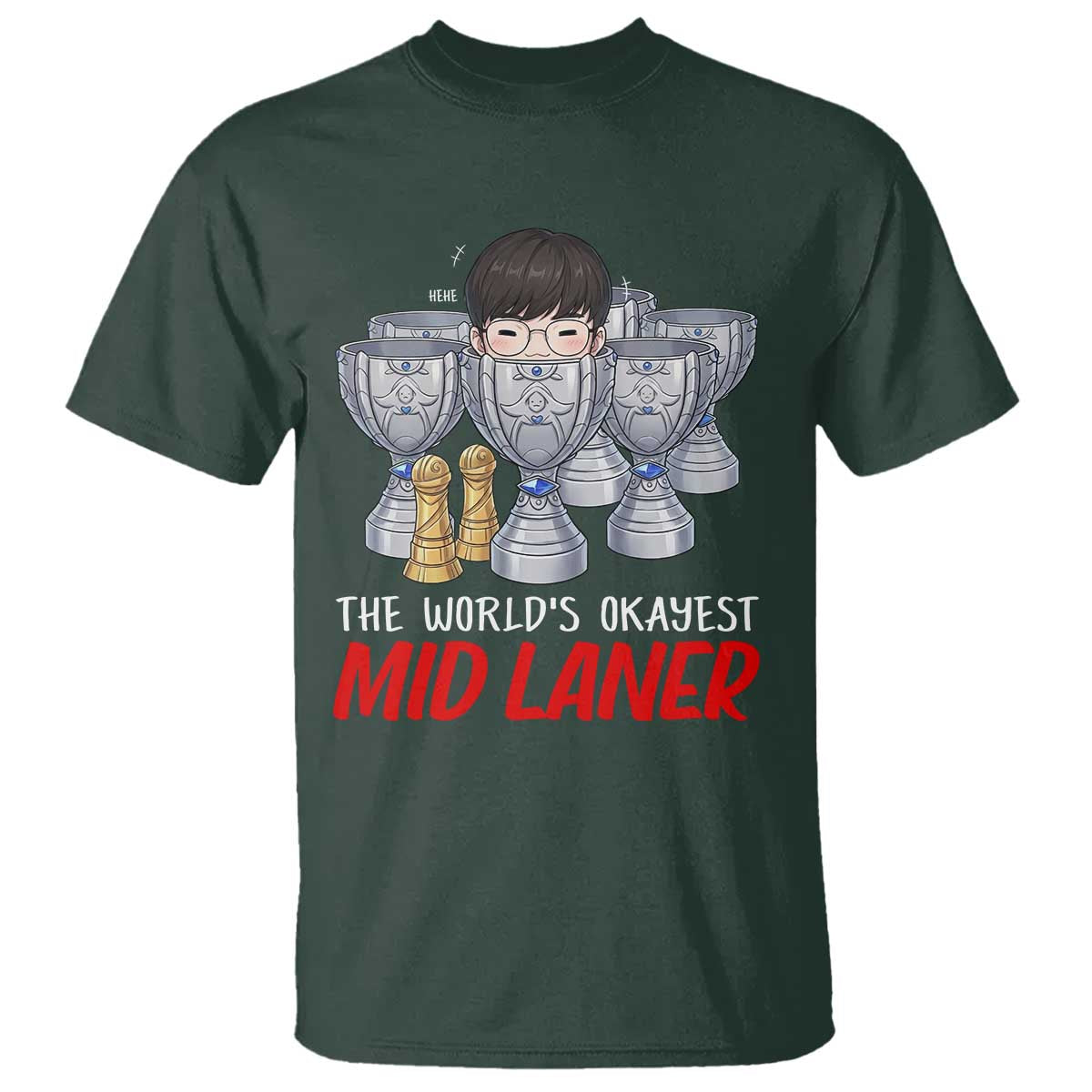 Worlds Okayest Mid Laner T Shirt Funny Game Lover Gift - Wonder Print Shop