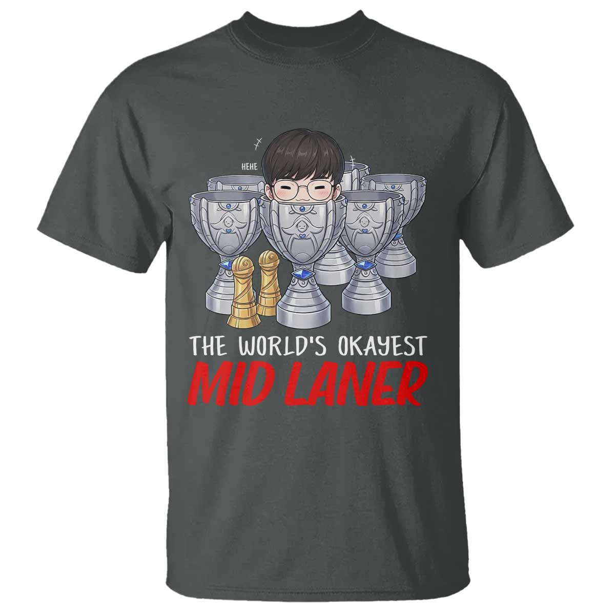 Worlds Okayest Mid Laner T Shirt Funny Game Lover Gift - Wonder Print Shop