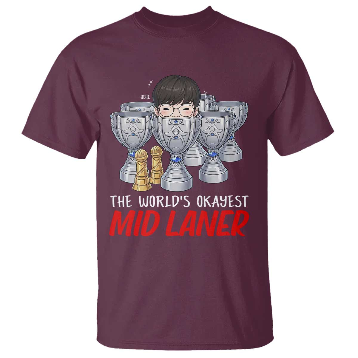 Worlds Okayest Mid Laner T Shirt Funny Game Lover Gift - Wonder Print Shop