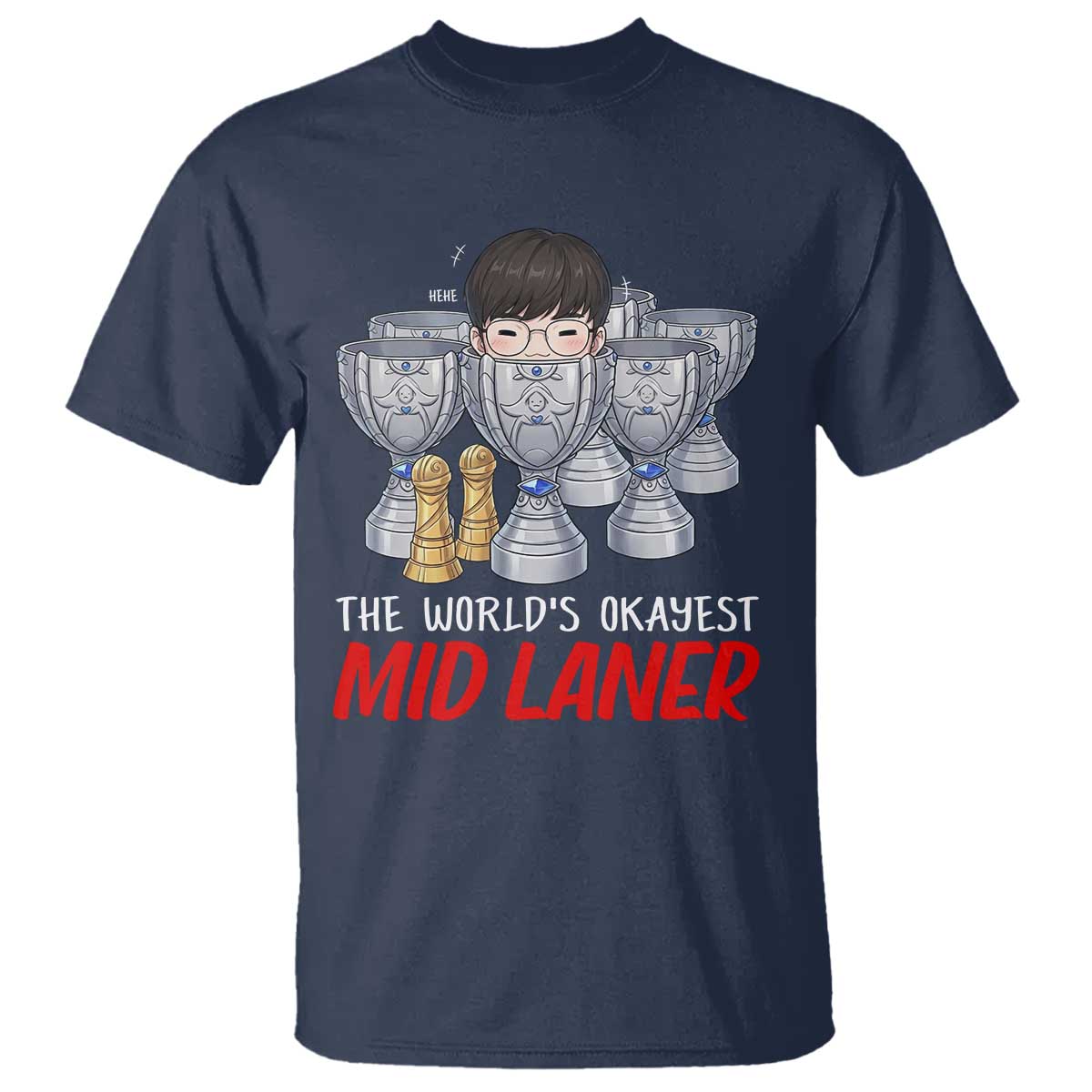 Worlds Okayest Mid Laner T Shirt Funny Game Lover Gift - Wonder Print Shop