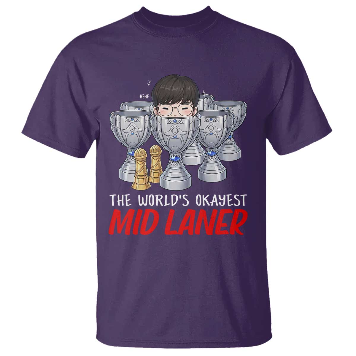 Worlds Okayest Mid Laner T Shirt Funny Game Lover Gift - Wonder Print Shop