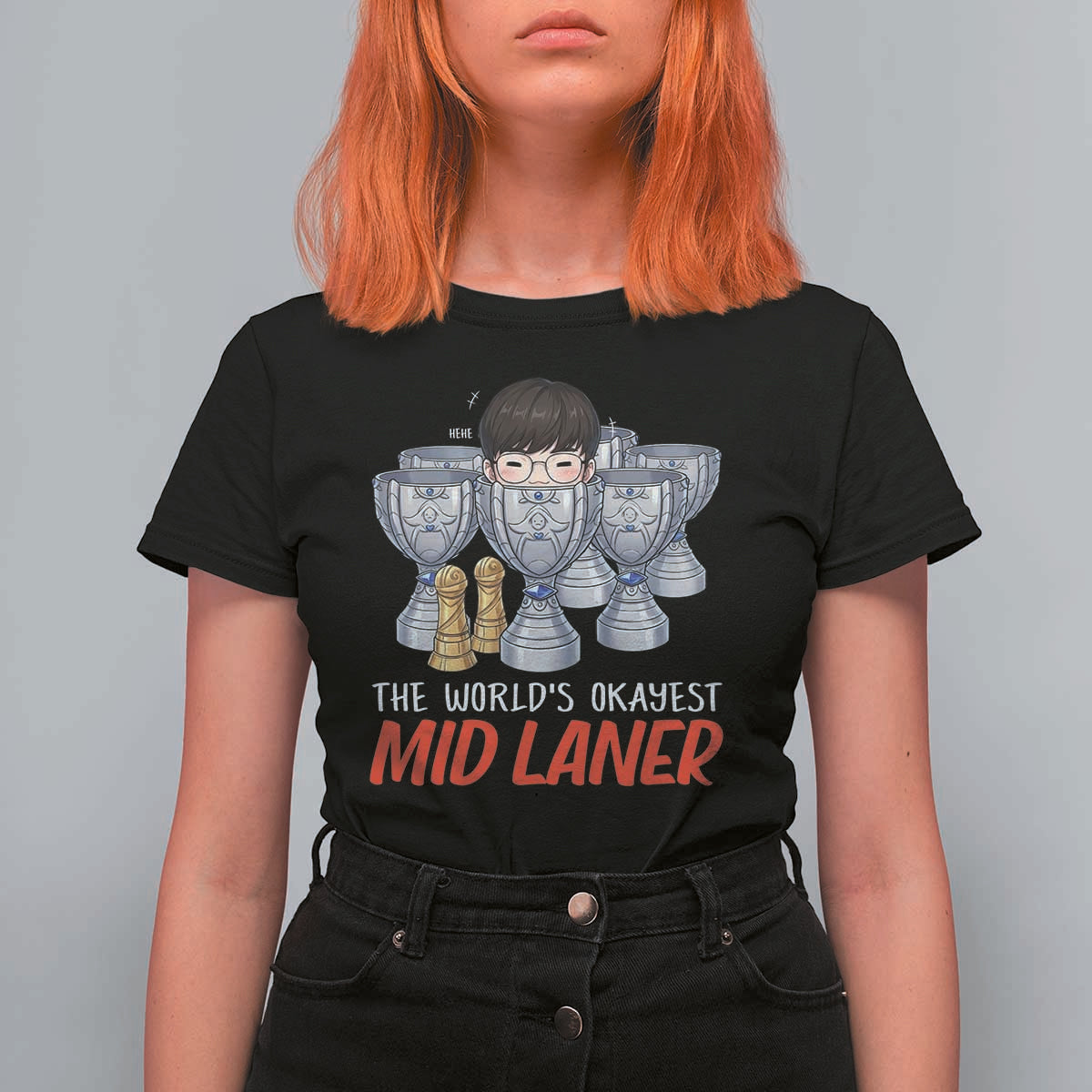 Worlds Okayest Mid Laner T Shirt For Women Funny Game Lover Gift - Wonder Print Shop