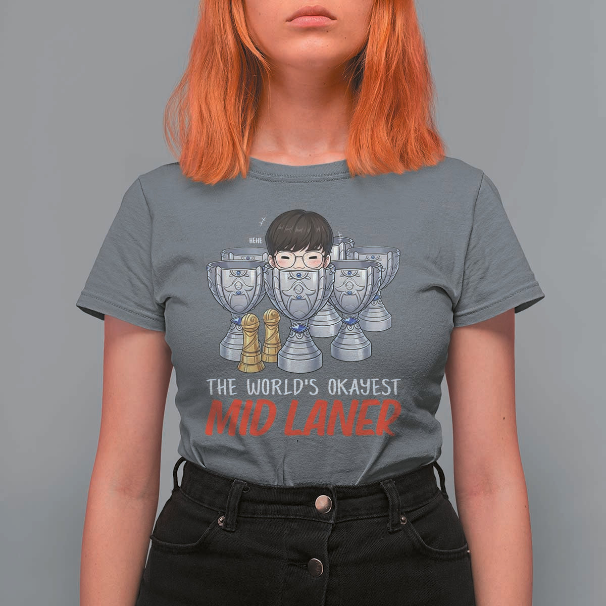 Worlds Okayest Mid Laner T Shirt For Women Funny Game Lover Gift - Wonder Print Shop