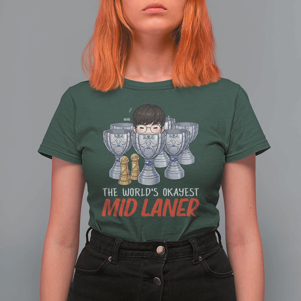 Worlds Okayest Mid Laner T Shirt For Women Funny Game Lover Gift - Wonder Print Shop