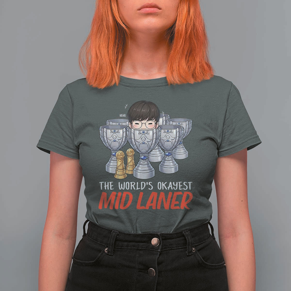 Worlds Okayest Mid Laner T Shirt For Women Funny Game Lover Gift - Wonder Print Shop