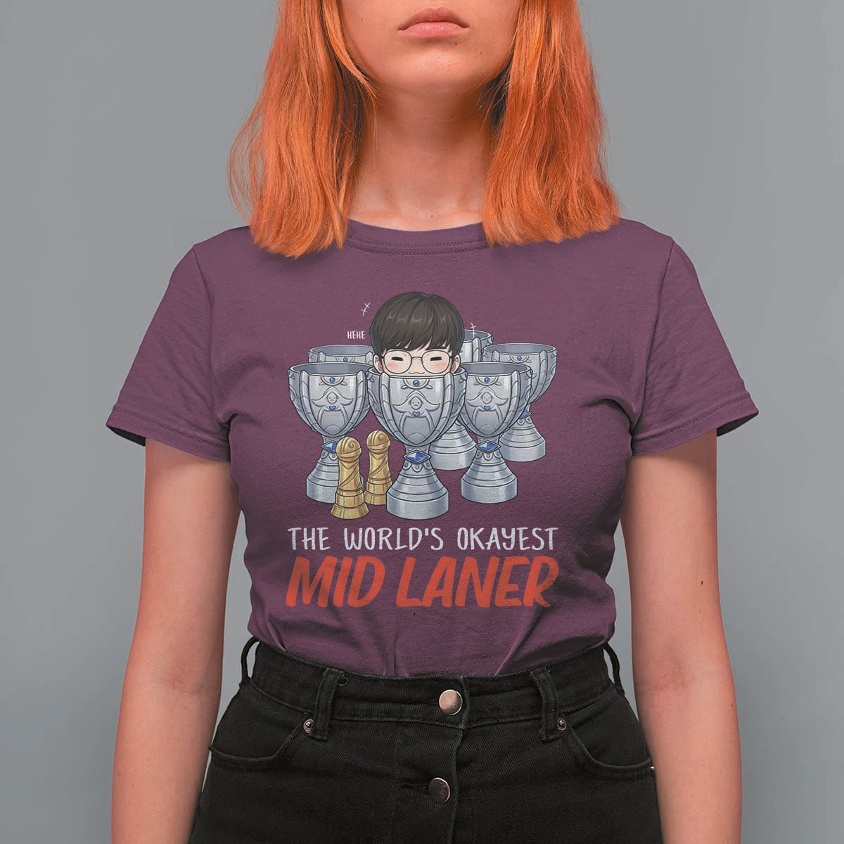 Worlds Okayest Mid Laner T Shirt For Women Funny Game Lover Gift - Wonder Print Shop
