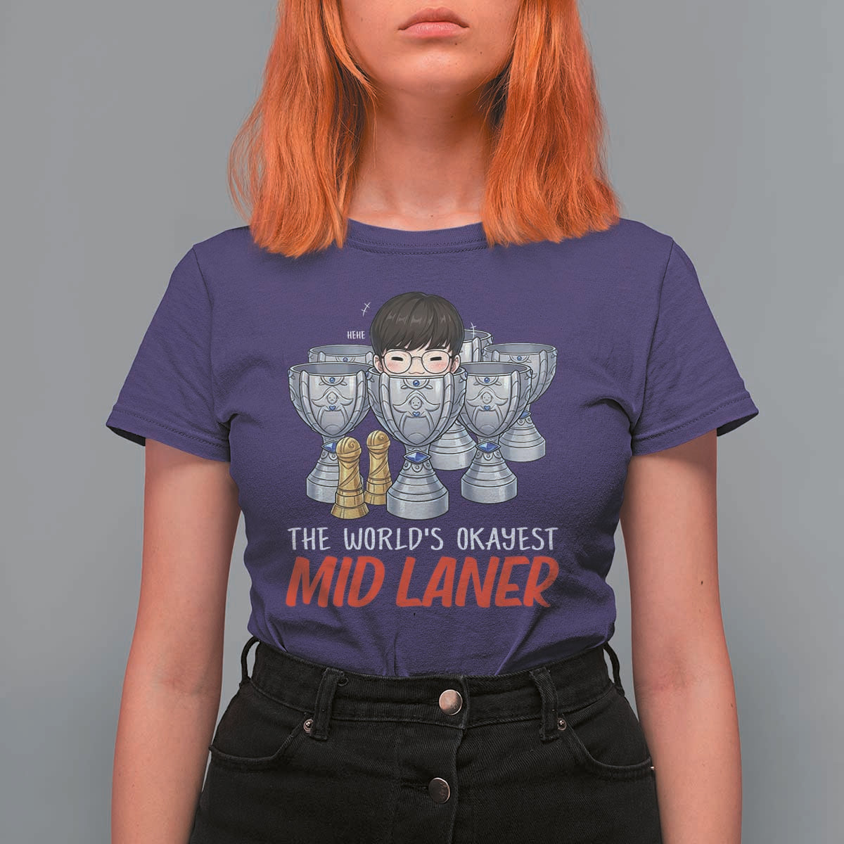 Worlds Okayest Mid Laner T Shirt For Women Funny Game Lover Gift - Wonder Print Shop