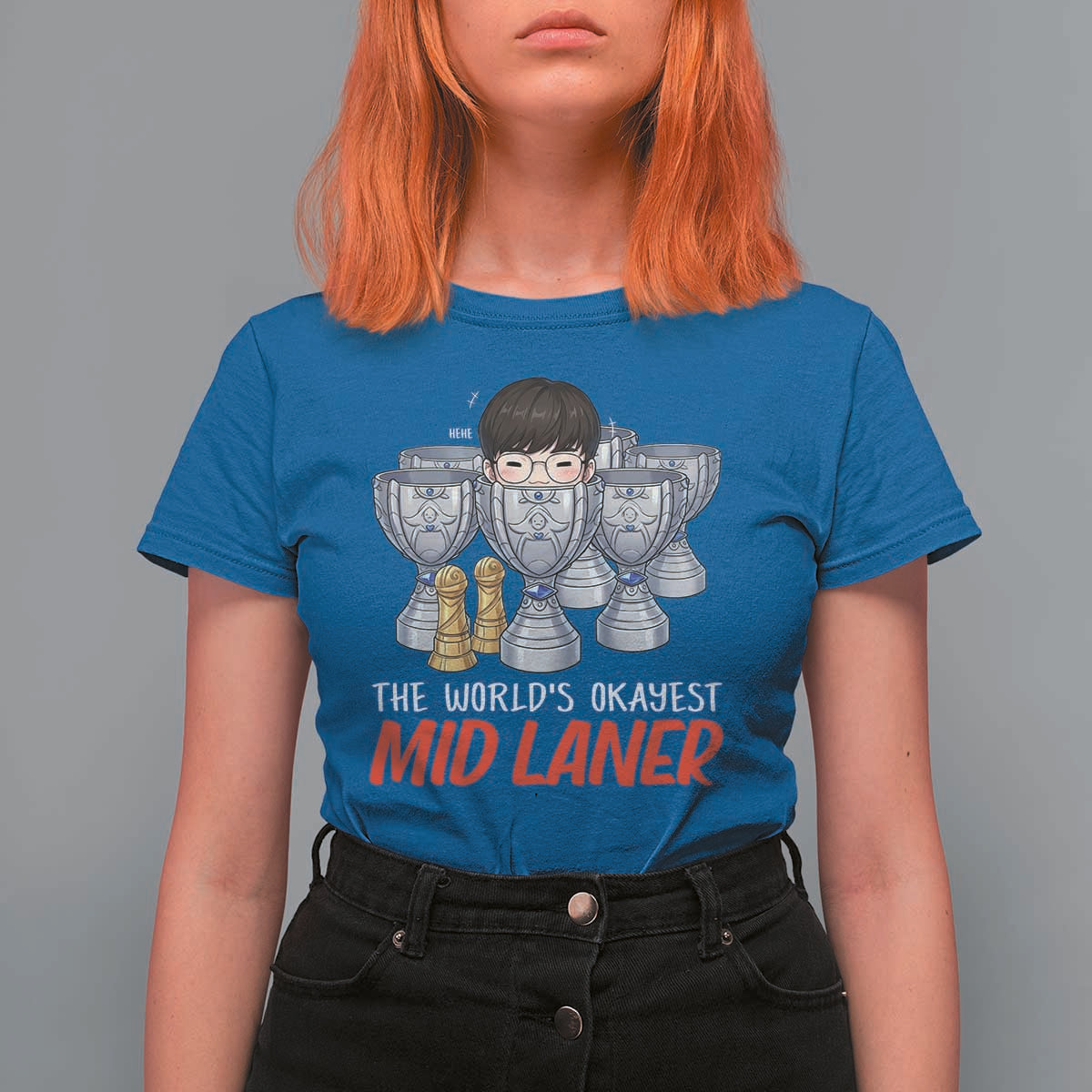 Worlds Okayest Mid Laner T Shirt For Women Funny Game Lover Gift - Wonder Print Shop