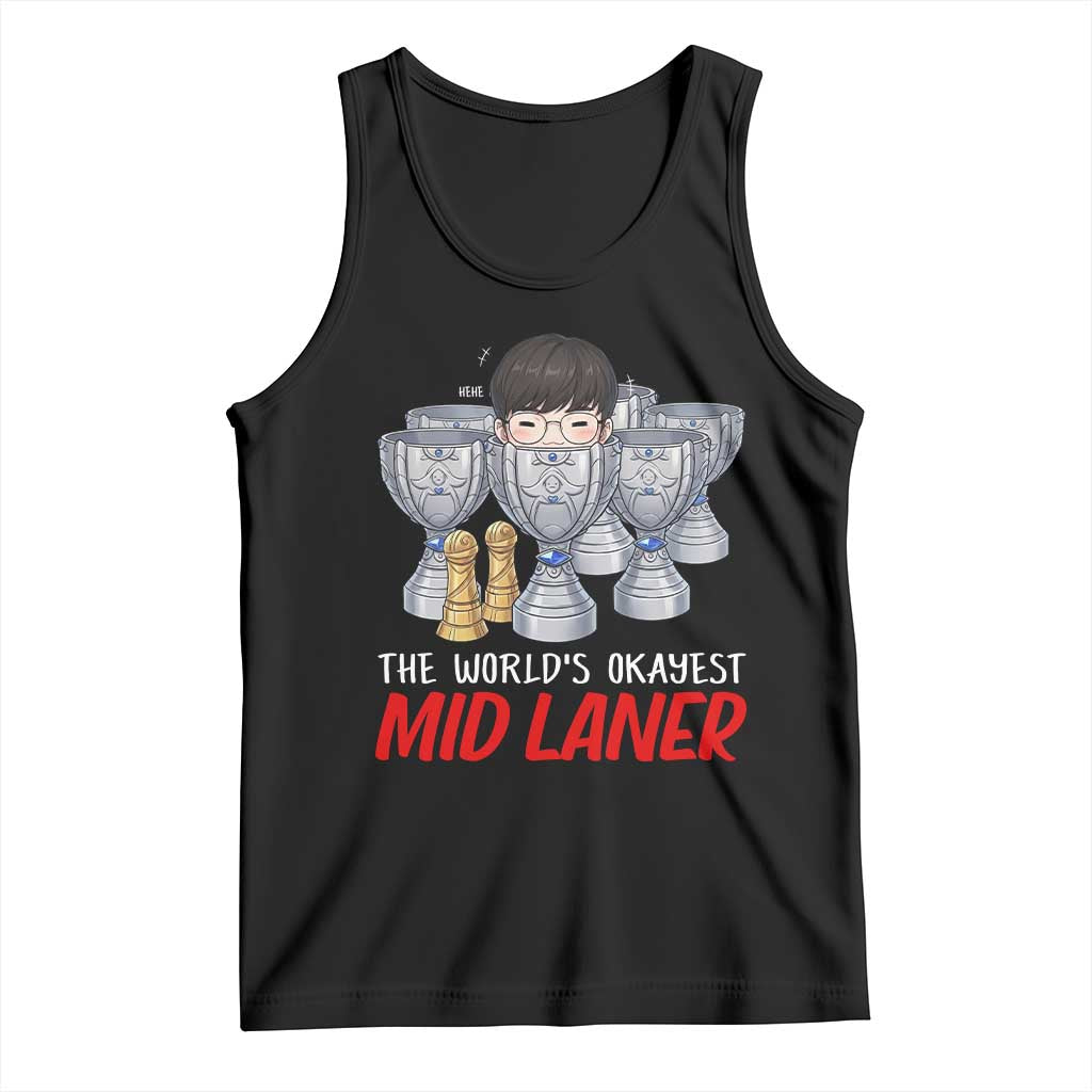 Worlds Okayest Mid Laner Tank Top Funny Game Lover Gift - Wonder Print Shop