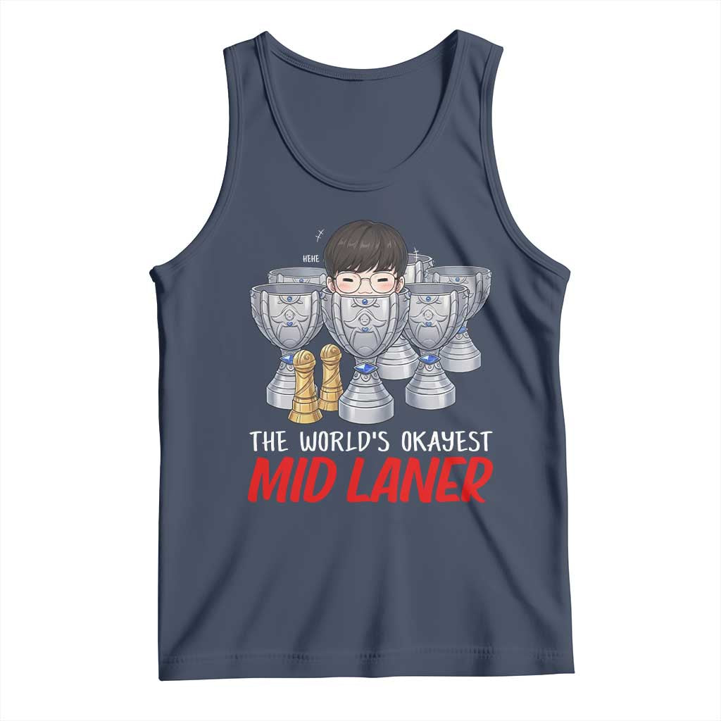 Worlds Okayest Mid Laner Tank Top Funny Game Lover Gift - Wonder Print Shop