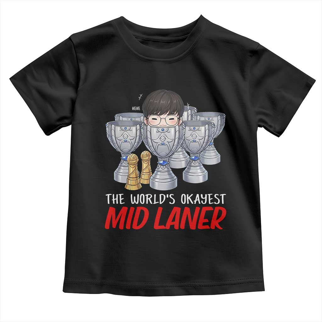 Worlds Okayest Mid Laner Toddler T Shirt Funny Game Lover Gift - Wonder Print Shop