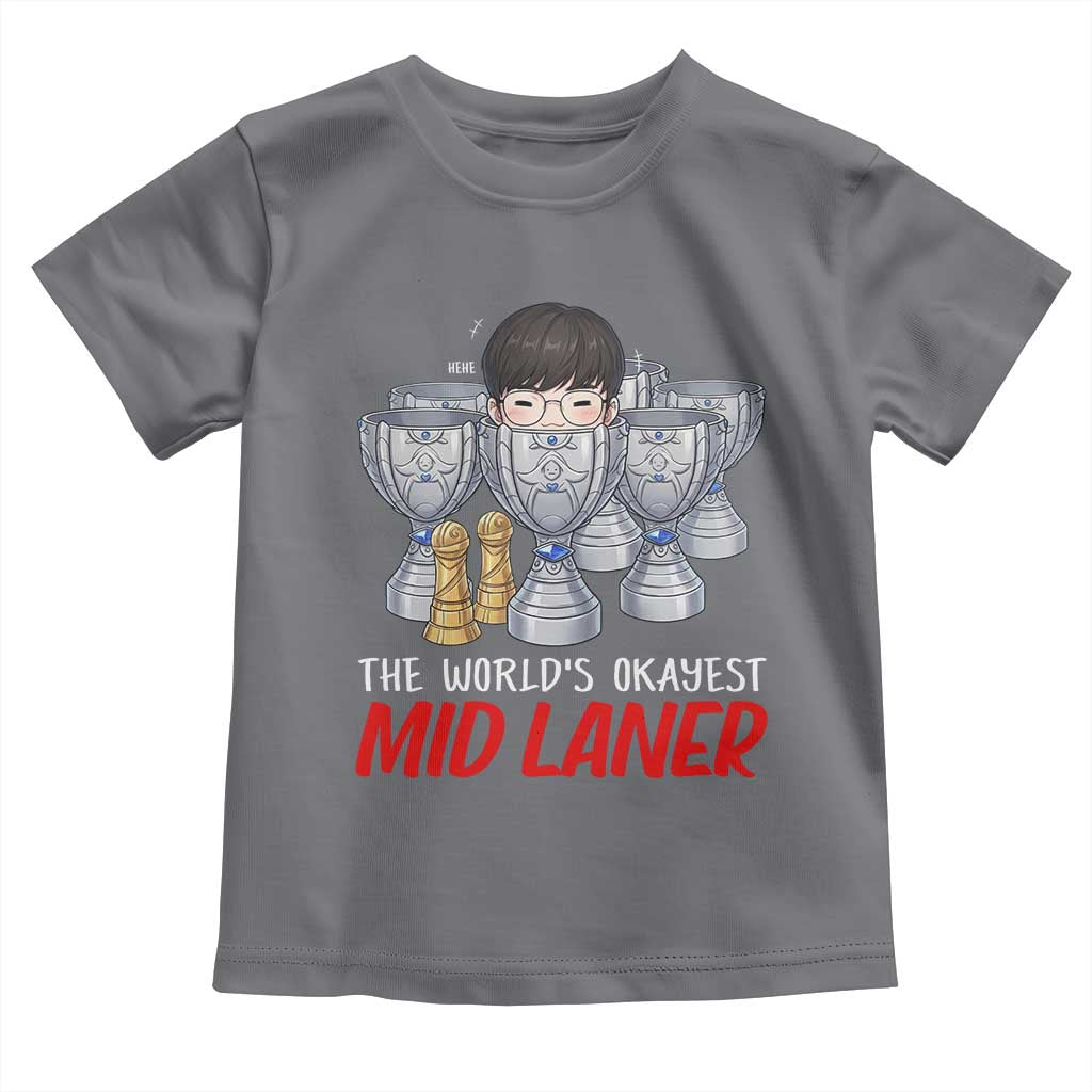 Worlds Okayest Mid Laner Toddler T Shirt Funny Game Lover Gift - Wonder Print Shop