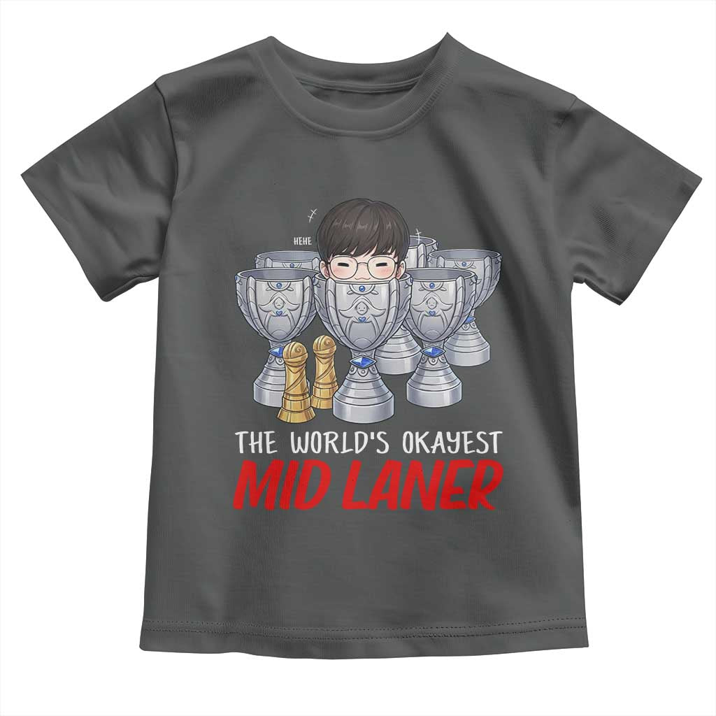 Worlds Okayest Mid Laner Toddler T Shirt Funny Game Lover Gift - Wonder Print Shop