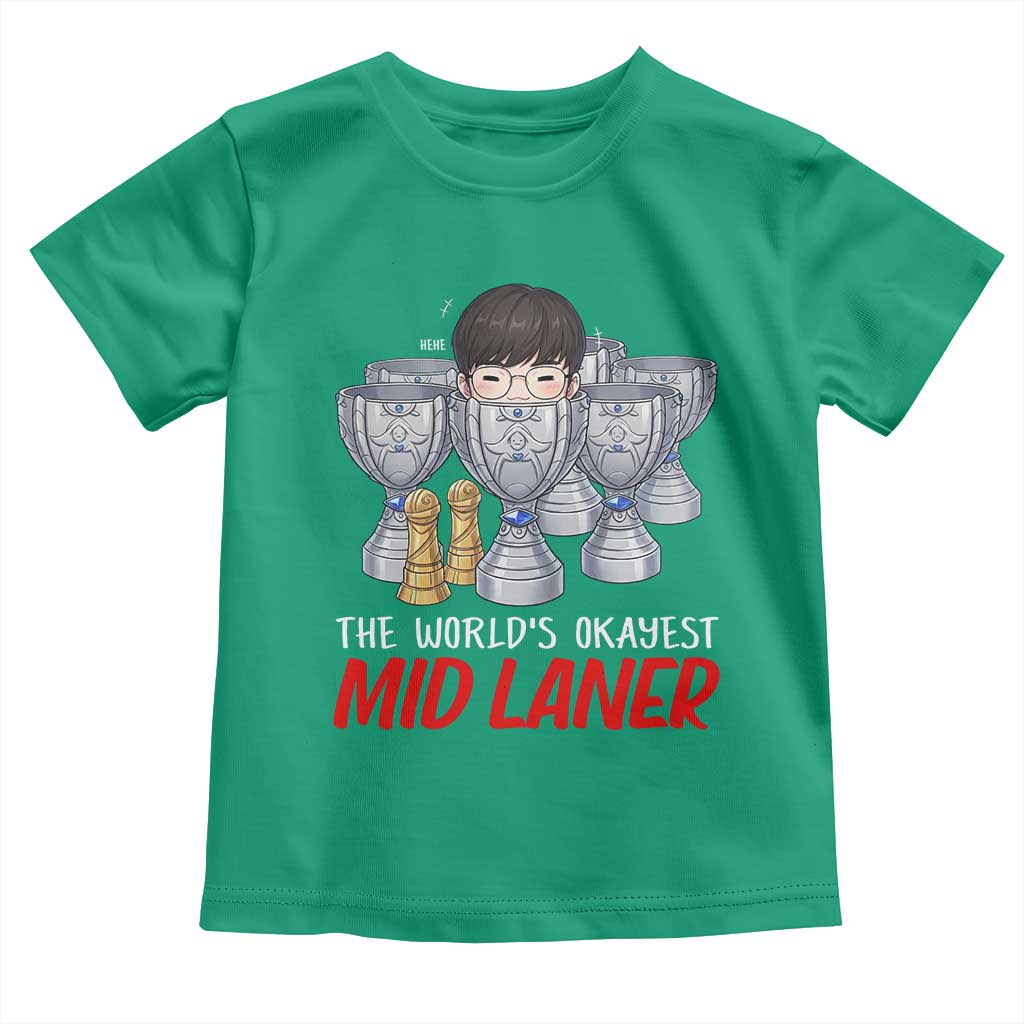 Worlds Okayest Mid Laner Toddler T Shirt Funny Game Lover Gift - Wonder Print Shop