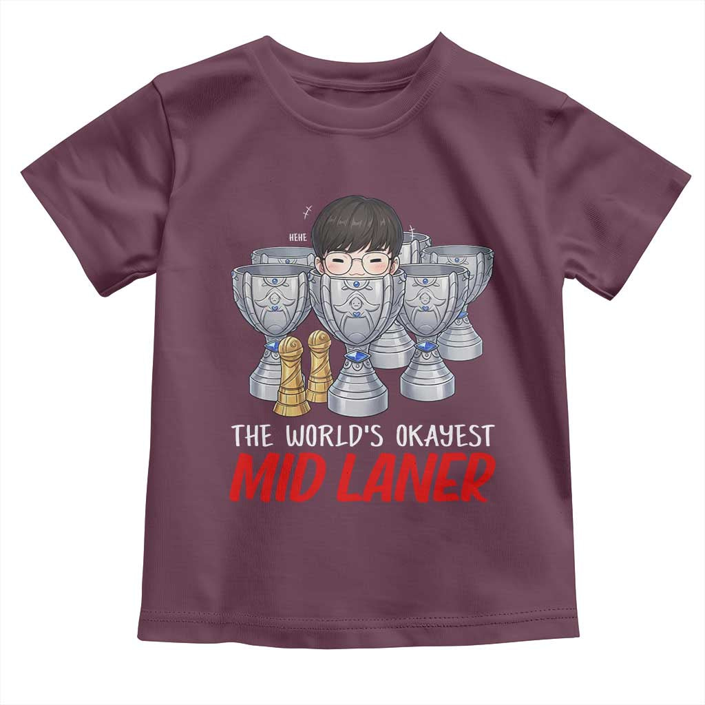 Worlds Okayest Mid Laner Toddler T Shirt Funny Game Lover Gift - Wonder Print Shop