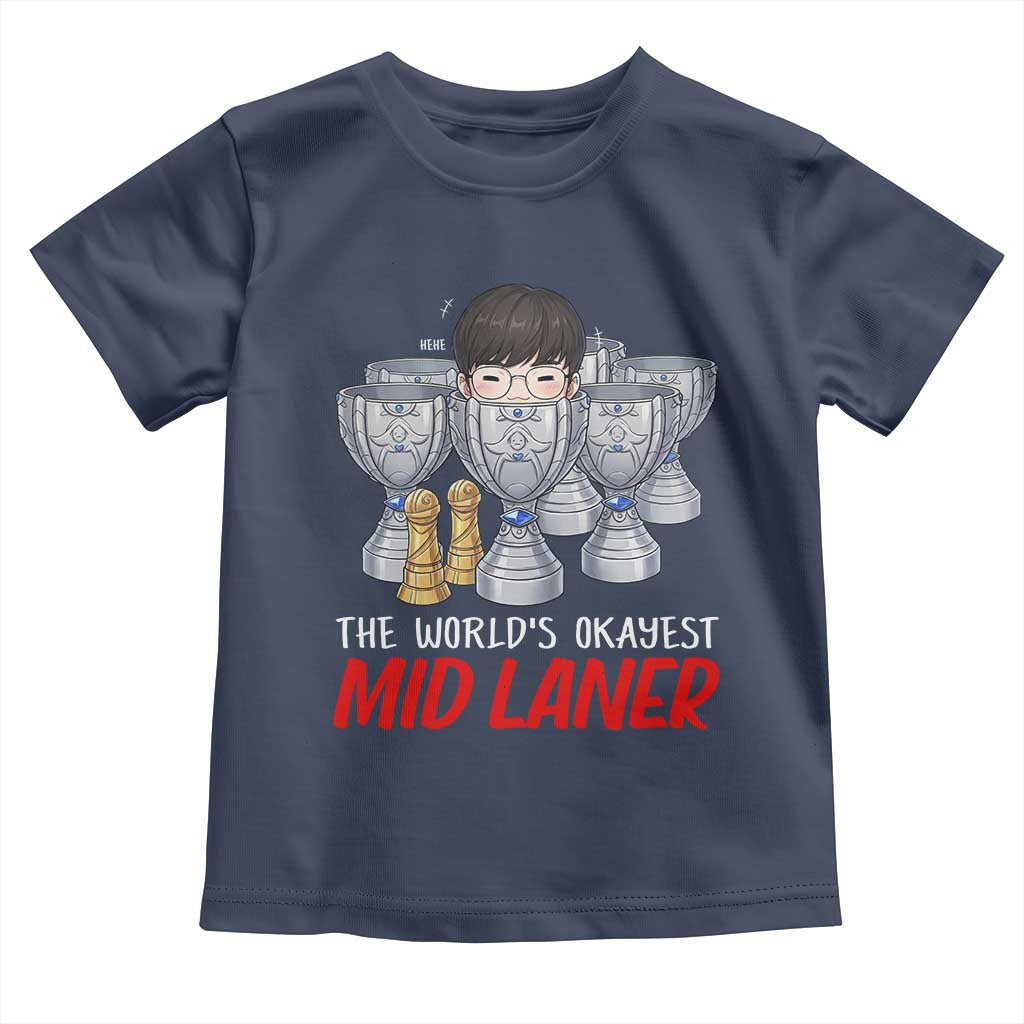 Worlds Okayest Mid Laner Toddler T Shirt Funny Game Lover Gift - Wonder Print Shop