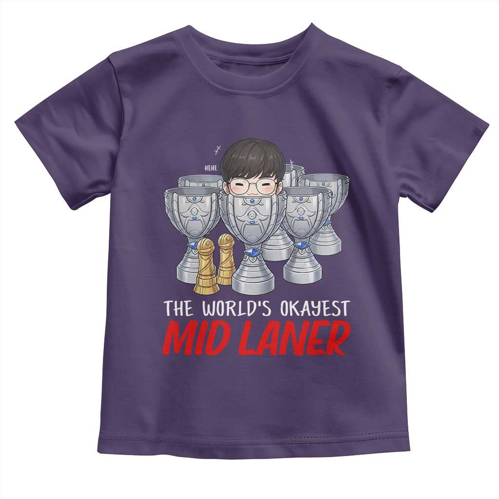 Worlds Okayest Mid Laner Toddler T Shirt Funny Game Lover Gift - Wonder Print Shop