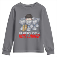 Worlds Okayest Mid Laner Youth Sweatshirt Funny Game Lover Gift - Wonder Print Shop